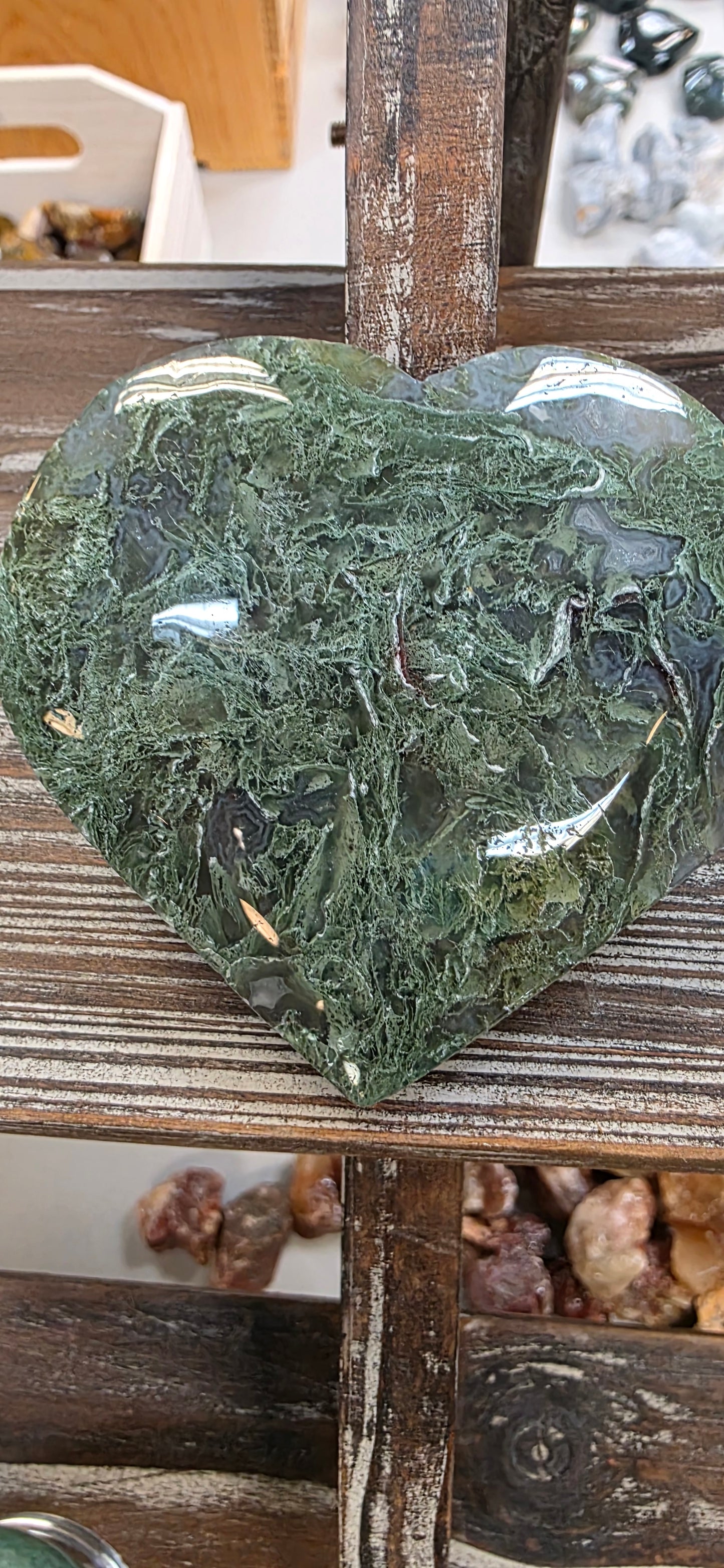 Moss Agate Heart