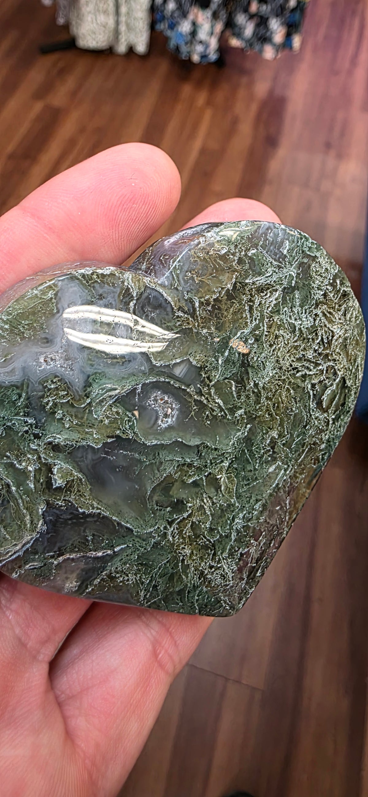 Moss Agate Heart