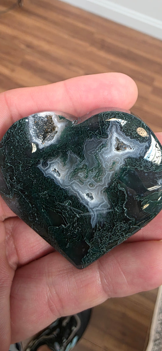 Moss Agate Heart