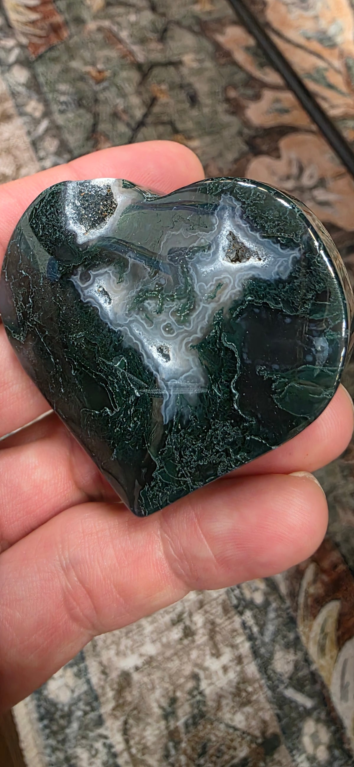 Moss Agate Heart