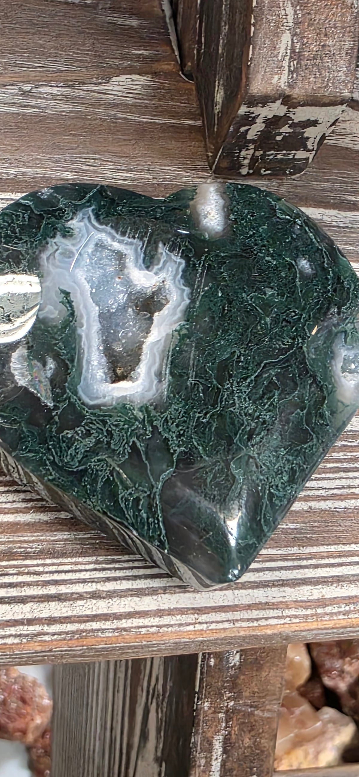 Moss Agate Heart