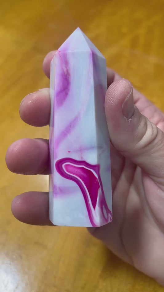 Pink Agate Tower (Dyed)